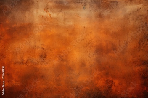  a painting of orange and brown colors on a brown and orange background with a black border at the bottom of the picture.