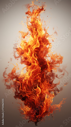 Flame on a light background