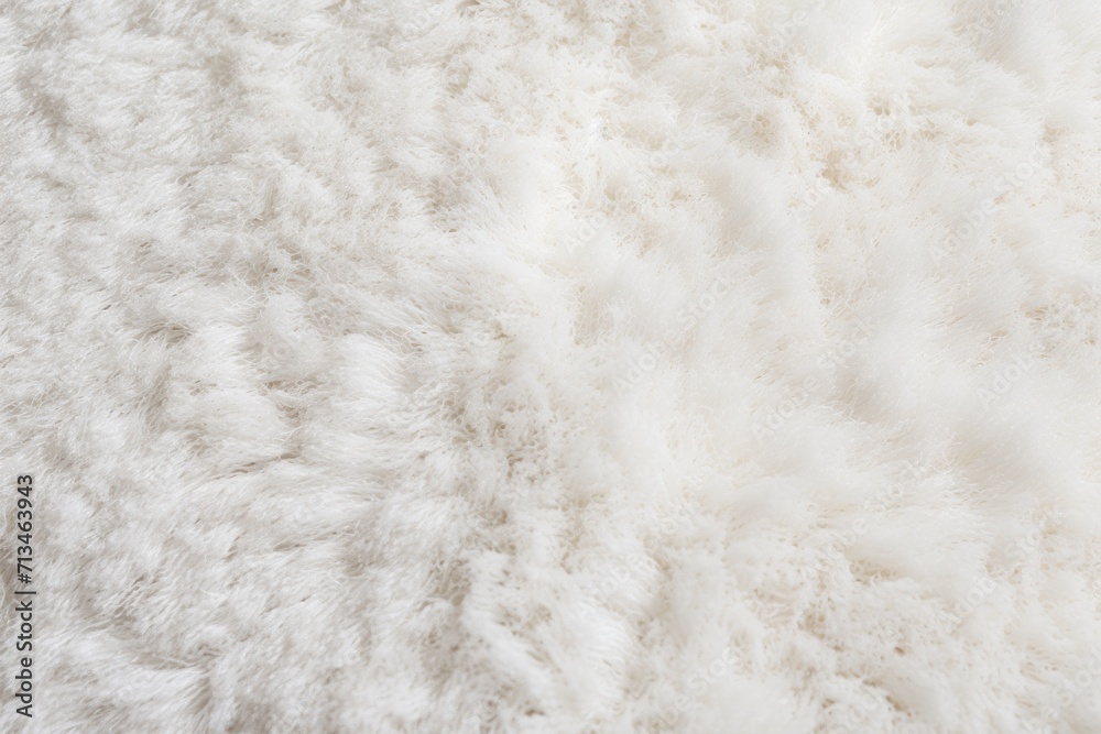 a close up of a white sheep's fur with a black and white cat laying on top of it. a close up of a white sheep's fur with a black and white cat laying on top of it.