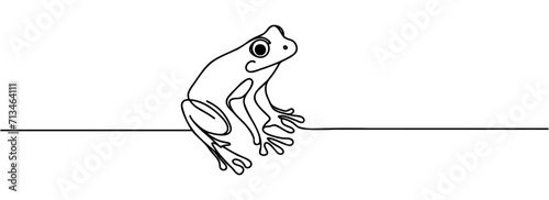 the frog is drawn as a continuous one line.