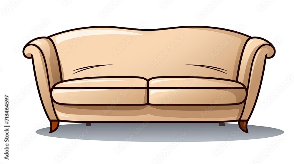 Modern comfort: Isolated beige soft sofa with a modern design for the living room or reception, showcasing a blend of style and comfort on a white background. Modern comfort: Isolated beige soft sofa with a modern design for the living room or reception, showcasing a blend of style and comfort on a white background.