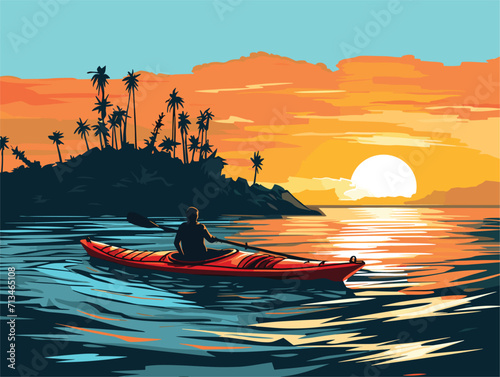 boat at sunset