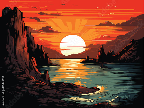 sunset over the sea