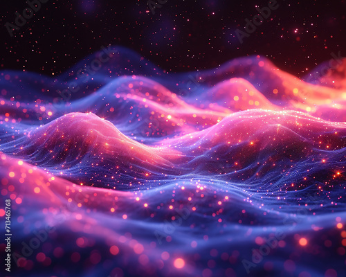 Abstract volumetric illustration with textured waves