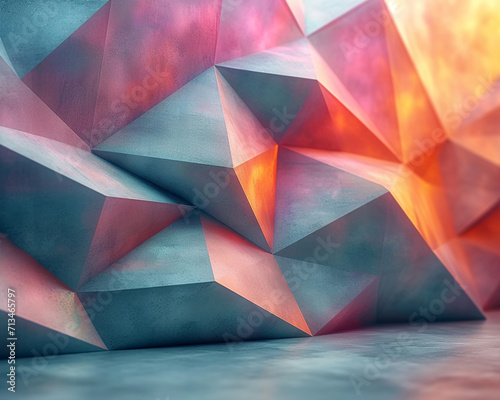 Abstract illustration with volumetric geometric shapes