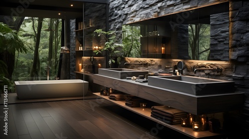 modern bathroom with sleek fixtures and minimalist design