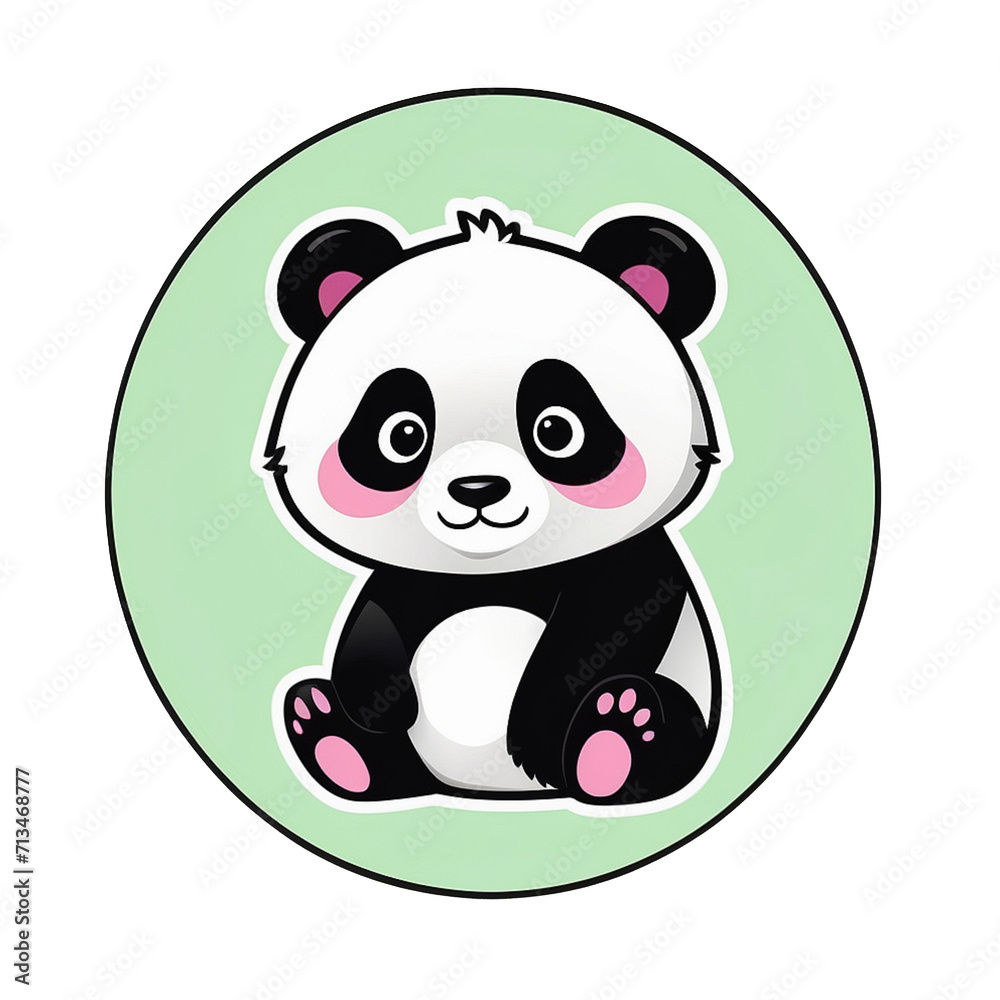cute panda sticker png, generative ai cute panda sticker png, generative ai