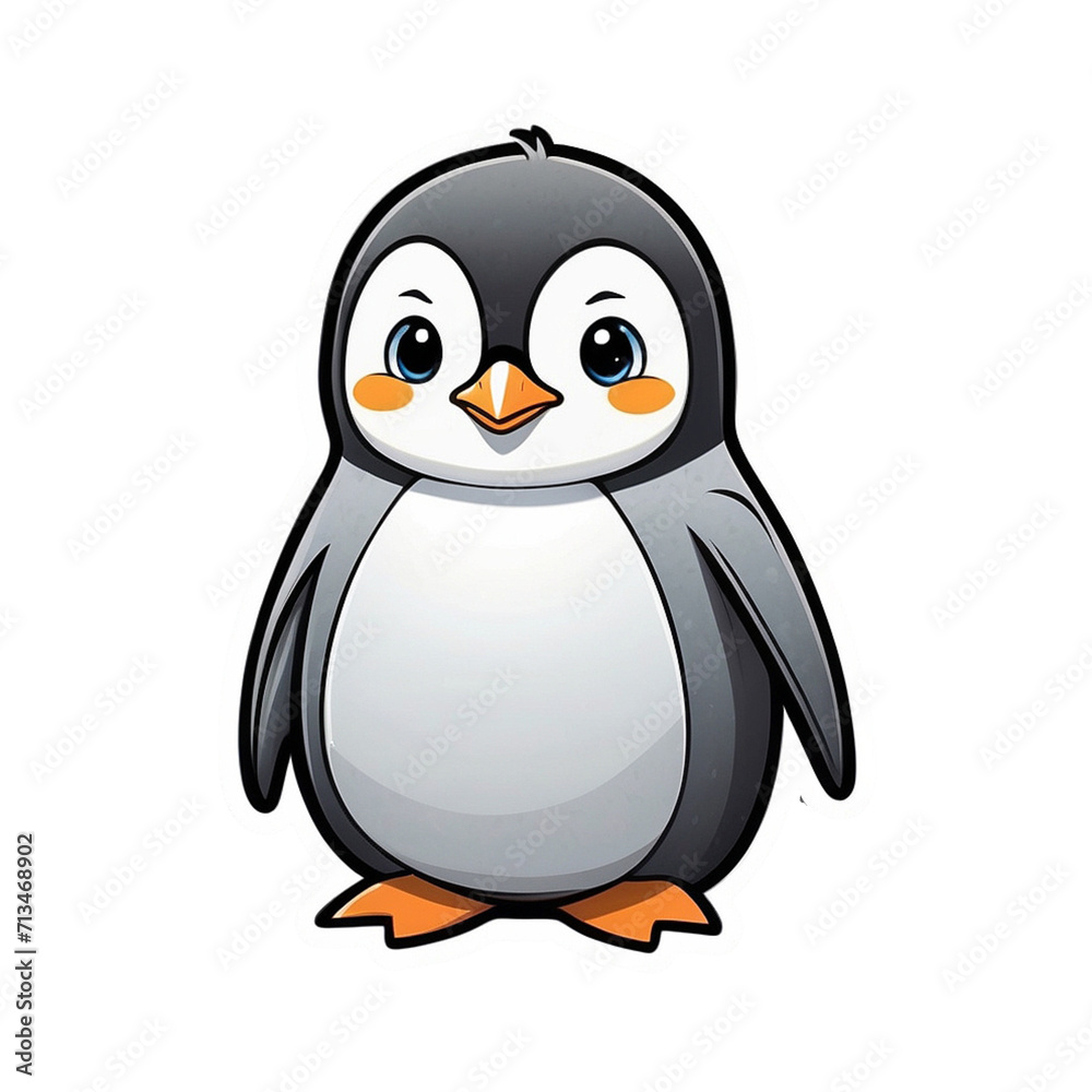 cute penguin sticker png, generative ai cute penguin sticker png, generative ai