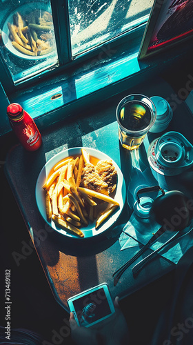 Baked chicken wings in the asian style and tomatoes sauce on plate ai photo