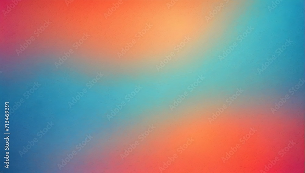 Grainy, noisy, Cyan and Red-Orange gradient background. generative AI