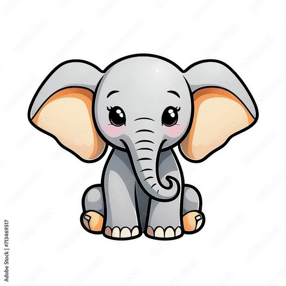 Adorable Baby Elephant Bliss Sticker: Charming Little Elephant with Playful Ears and Gentle Eyes, the Perfect Companion to Bring a Wholesome Touch to Your Devices and Belongings, generative ai Adorable Baby Elephant Bliss Sticker: Charming Little Elephant with Playful Ears and Gentle Eyes, the Perfect Companion to Bring a Wholesome Touch to Your Devices and Belongings, generative ai