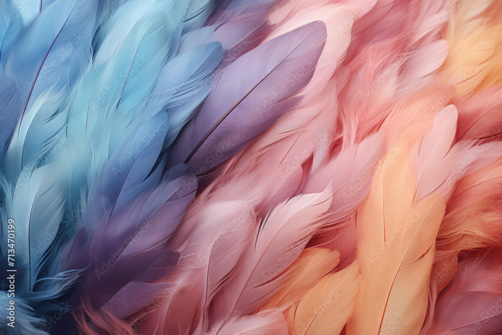 Colorful feathers birds background texture