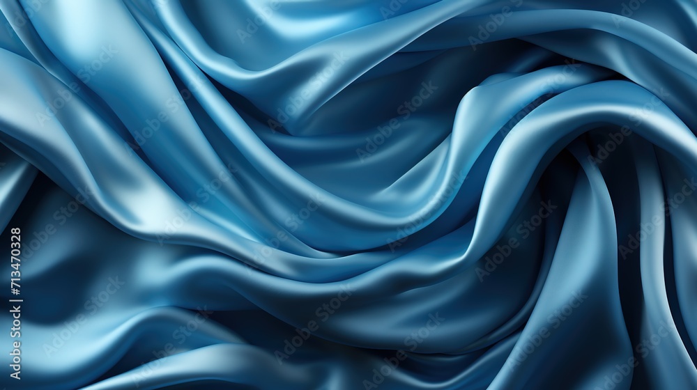 Sensual Sky Silk: The Gentle Drape of Blue Satin Fabric Creates a Soft and Smooth Wallpaper, Emanating Elegance