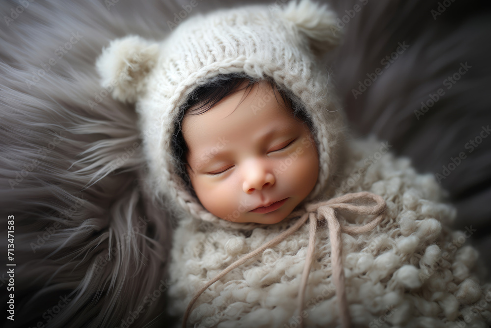 Cute newborn baby sleeping sweetly Cute newborn baby sleeping sweetly