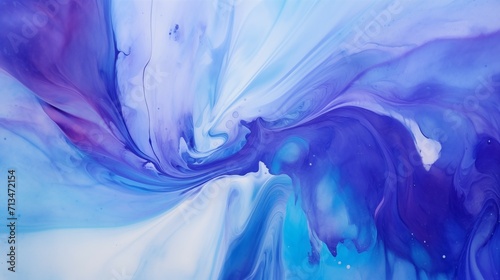 Abstract Blue and Purple Swirling Liquid Painting Texture Background in Soft Compositions Style