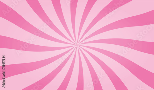 Candy color sunburst background. Abstract pink cream sunbeams design wallpaper. Colorful spinning lines for template  banner  poster  flyer. Vector backdrop