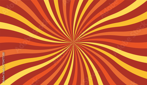 Groovy retro swirl burst background. Vector illustration
