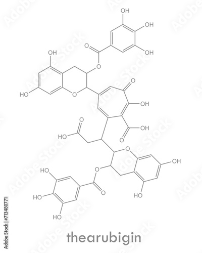 Thearubigin structure. Polymeric polyphenol molecule found in tea photo
