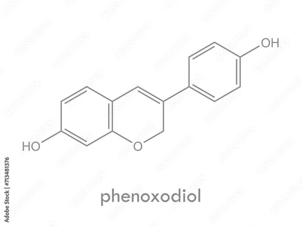 Phenoxodiol structure. Molecule of flavonoid compound.