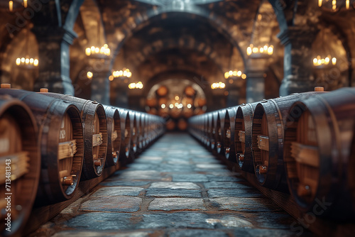 cellar with barrels