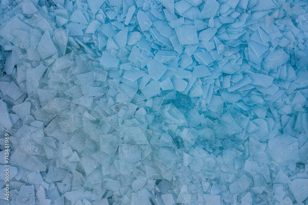 Aerial view about piled up ice floes on lake Balaton at Fonyódliget, Hungary. Abstract ice formation background. Aerial view about piled up ice floes on lake Balaton at Fonyódliget, Hungary. Abstract ice formation background.