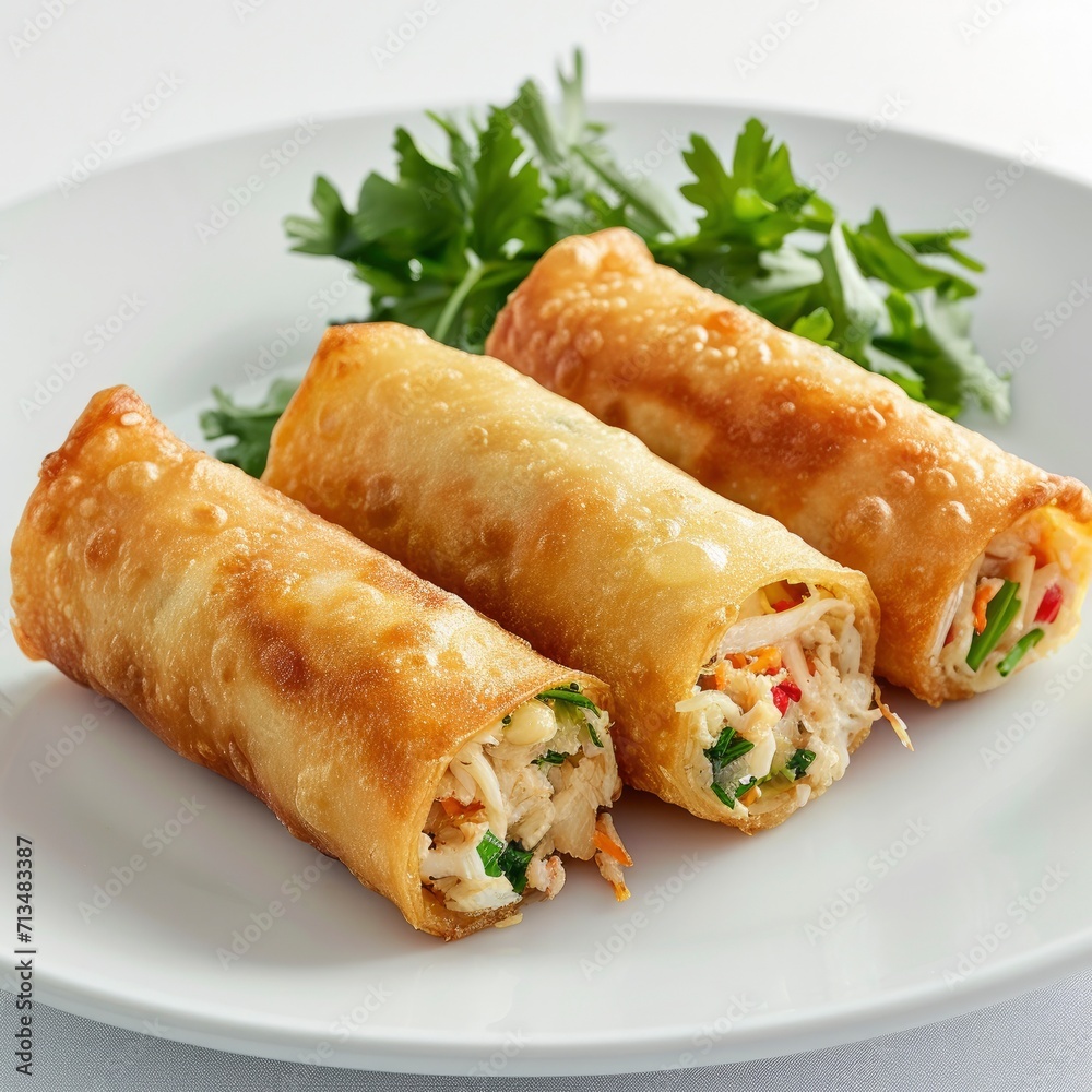crab cake egg rolls festive christmas or easter appetizer with tomato sauce or ketchup crab cake egg rolls festive christmas or easter appetizer with tomato sauce or ketchup