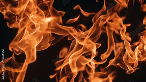 fire on black background A fiery background with a black and orange color scheme and a realistic effect 