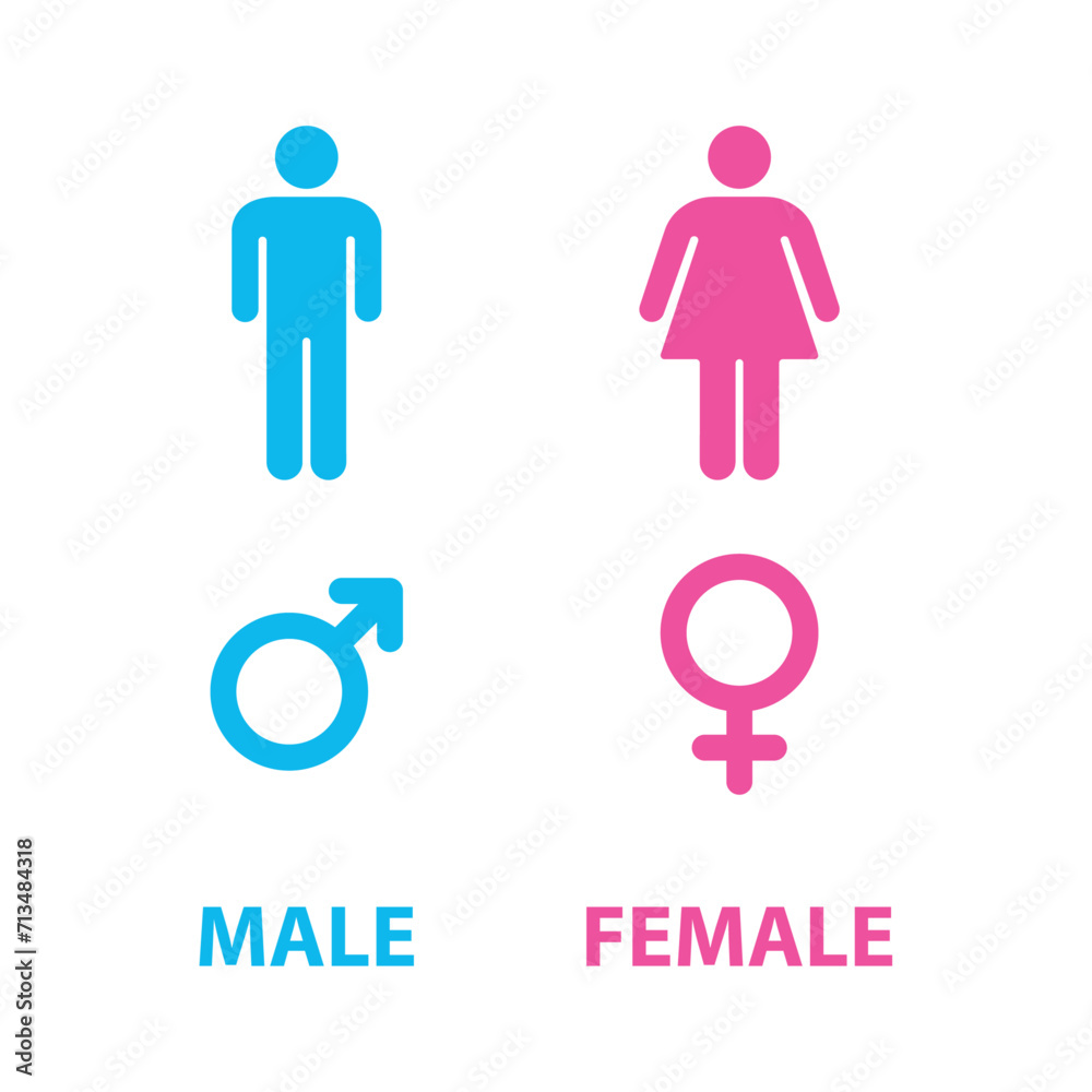 Male and female symbols. Male and Female sign. People icon set. Vector illustration