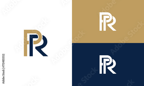 initials P and R monogram logo design vector