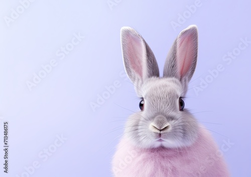 Lovely bunny easter fluffy baby rabbit. Symbol of easter day festival. © Viktoryia