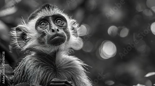 portrait of a monkeywith a tail