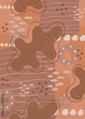 hand drawn boho minimal background, abstract  background
