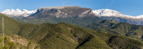 Puértolas village and Ordesa i Monte Perdido National Park mountains, Province of Huesca, Aragon