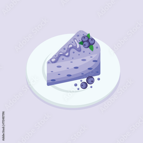 blueberry cheesecake vector illustration delicious cake