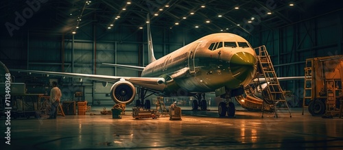 aircraft maintenance. Aviation and transportation concept