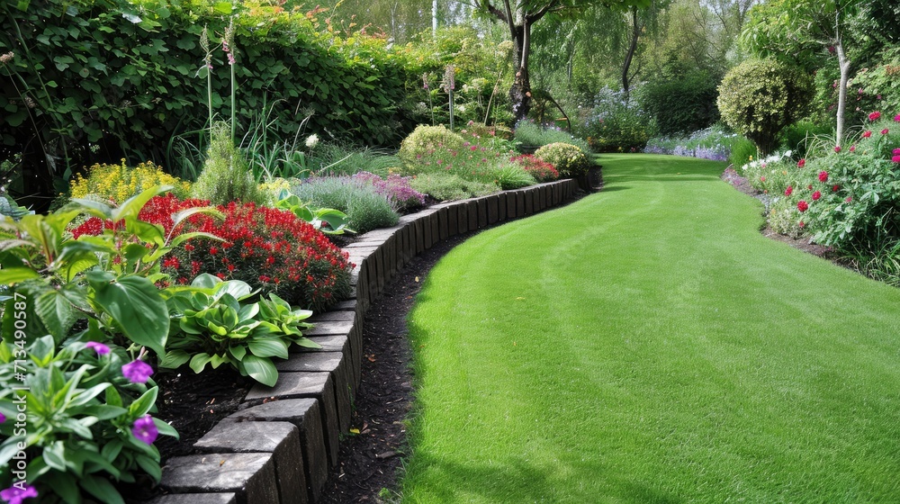 Fototapeta premium high quality photo of garden edging services