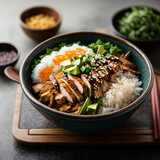 Chicken Teriyaki Donburi Bowl - Savory Japanese Delight with Grilled Chicken and Rice