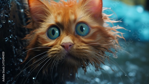 A mix between a fish and a cat that lives under the sea Ai generated art