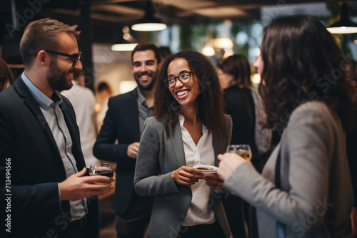 Young Professionals Networking at a Business Event