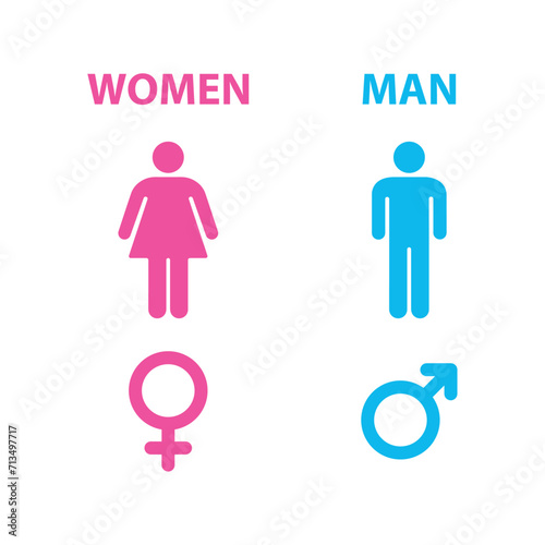 Man and women sign. Male and female symbol set. Vector illustration