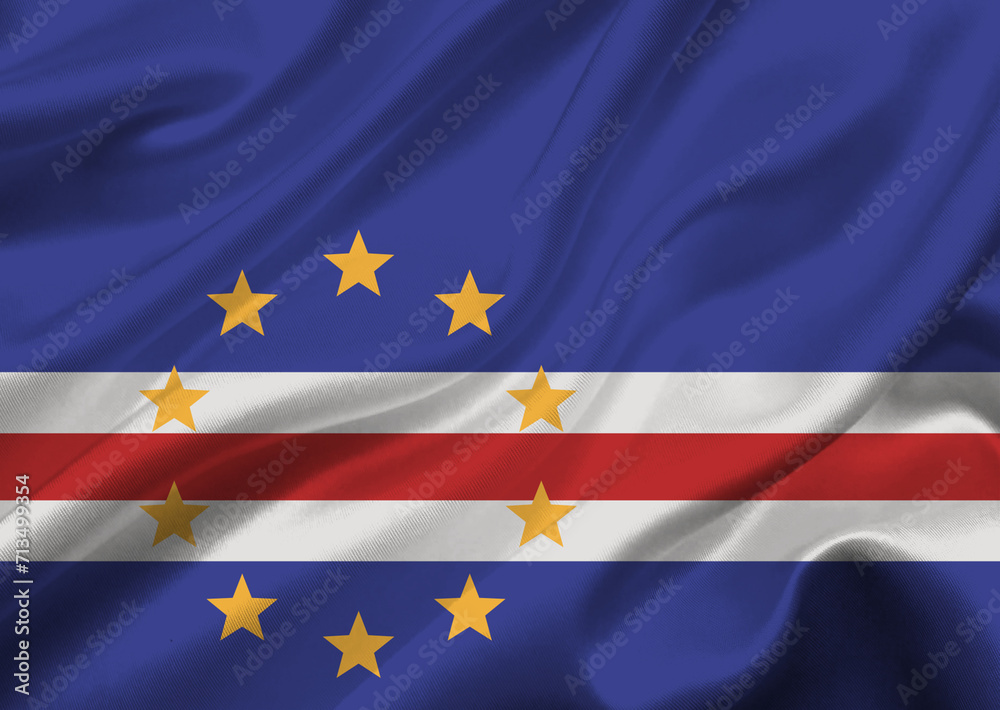 Cape verde flag waving in the wind. Cape verde flag waving in the wind.