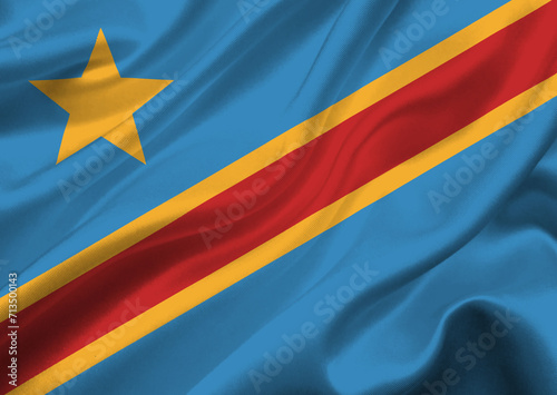 Dr congo flag waving in the wind.