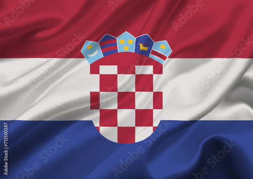 Croatia flag waving in the wind.