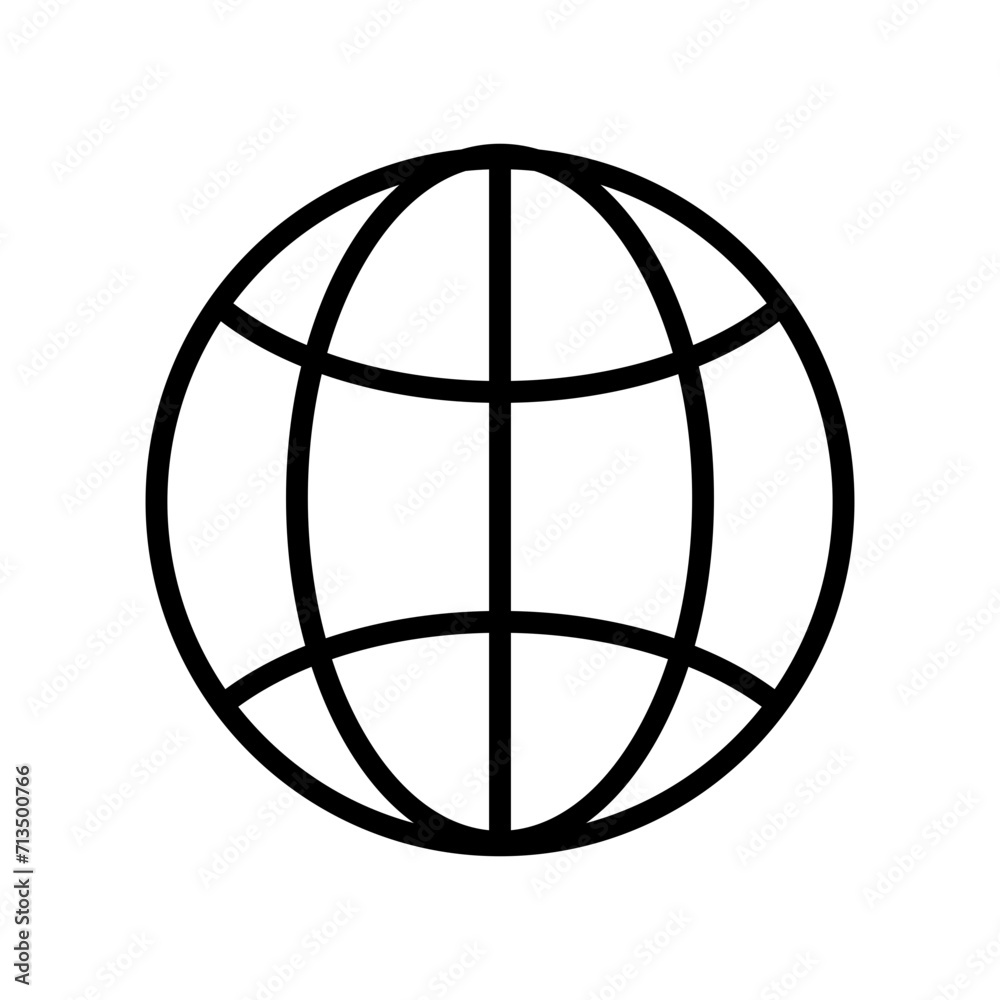 Flat globe earth worldwide international icon symbol. Simple line wireframe planet sign. Isolated on white backgound vector illustration design Flat globe earth worldwide international icon symbol. Simple line wireframe planet sign. Isolated on white backgound vector illustration design