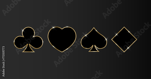 Vector symbols of playing cards. Play card symbol set vector icon. photo