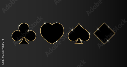 Vector symbols of playing cards. Play card symbol set vector icon.