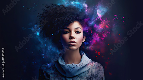 Creative Mind. Generative AI, non-existent person.	