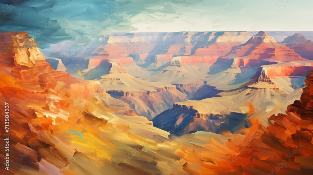 Grand canyon abstract impressionism Ai generated art
