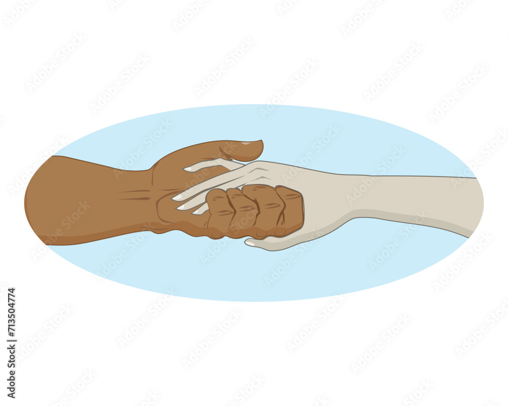vector design, a cartoon illustration of two hands, both a man and a woman, where the two hands are holding each other tightly vector design, a cartoon illustration of two hands, both a man and a woman, where the two hands are holding each other tightly