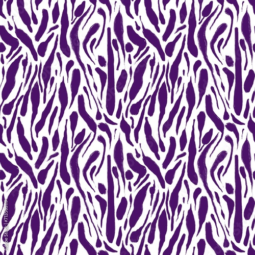 Seamless abstract geometric pattern. Simple background in white, purple colors. Lines, dots. Digital texture. Design for textile fabrics, wrapping paper, background, wallpaper, cover.
